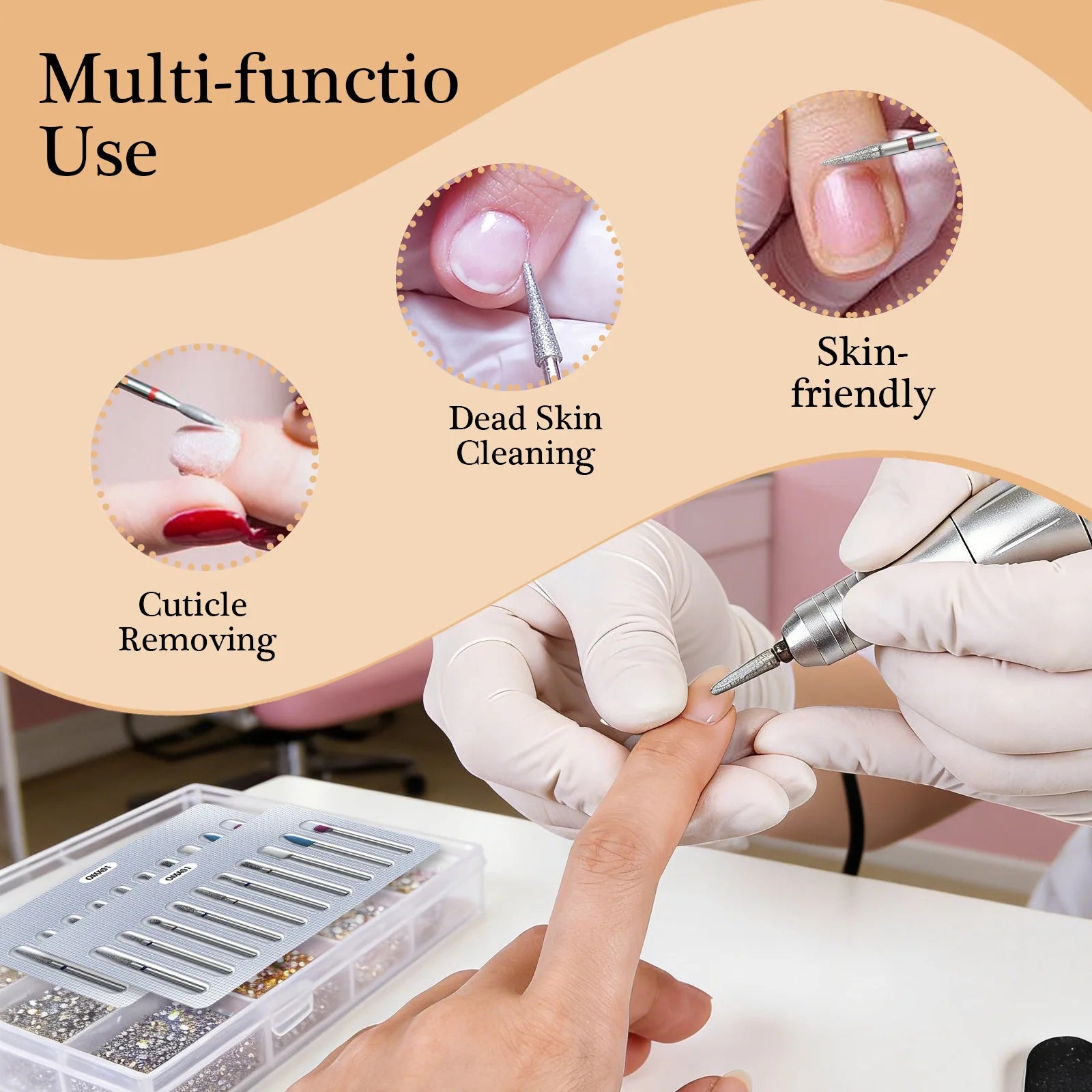 K-BEAUTY PRECISION CUTICLE DRILL BIT SET