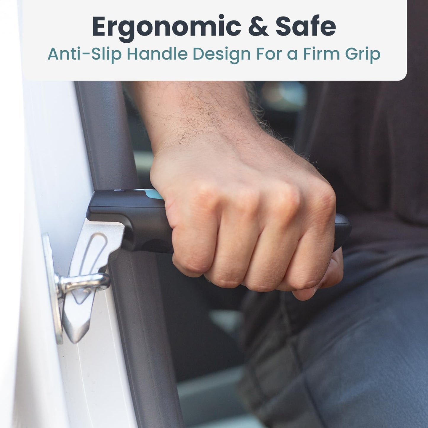 Car Door Handle for Elderly (2 Pack) Car Cane Assist Handle with Anti-Slip Grip, Steel Hook for Secure Latch Fit, Supports up to 300 Lbs, Easy Tool-Free Use