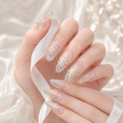 K-BEAUTY FROSTED BUTTERFLY PRESS-ON NAILS