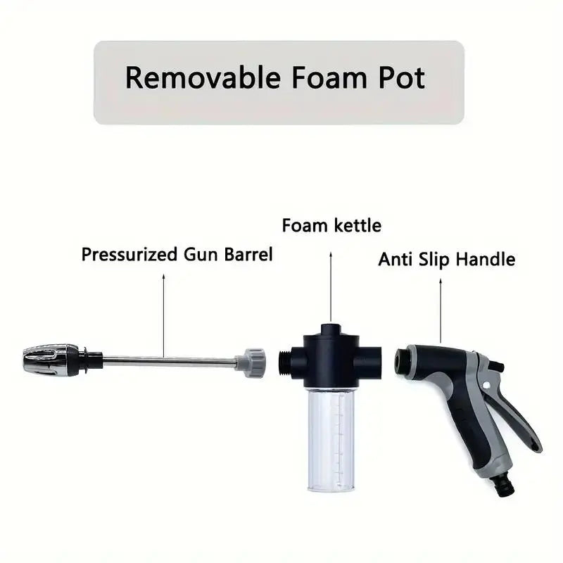 High Pressure Foam Water Gun – Adjustable Car Wash Sprayer for Cars, Garden & Pet Cleaning