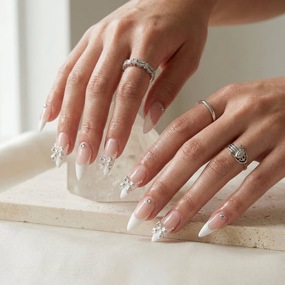 K-BEAUTY BUTTERFLY FRENCH TIP PRESS-ON NAILS