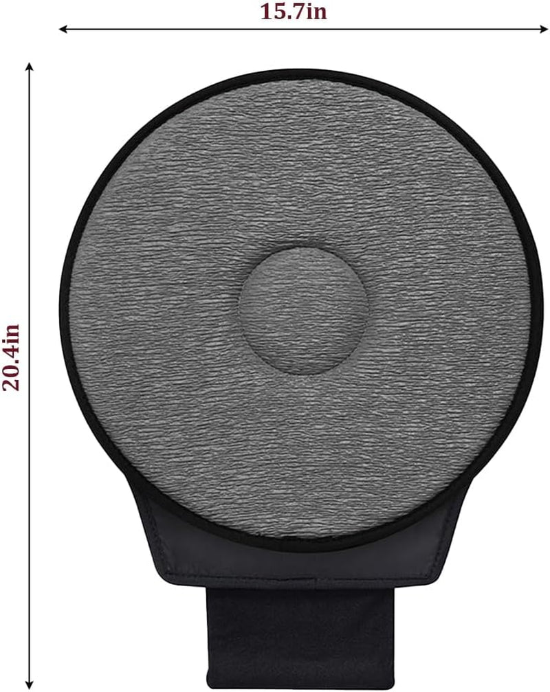 360 Degree Swivel Car Seat Cushion with Handle Support Grey