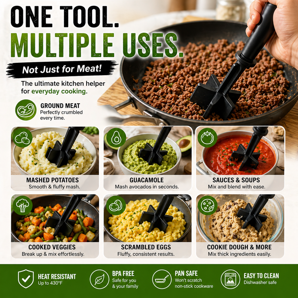 BBQ Ready Meat Masher – Perfect for Memorial Day & July 4th Cooking