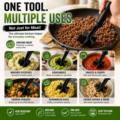 BBQ Ready Meat Masher – Perfect for Memorial Day & July 4th Cooking